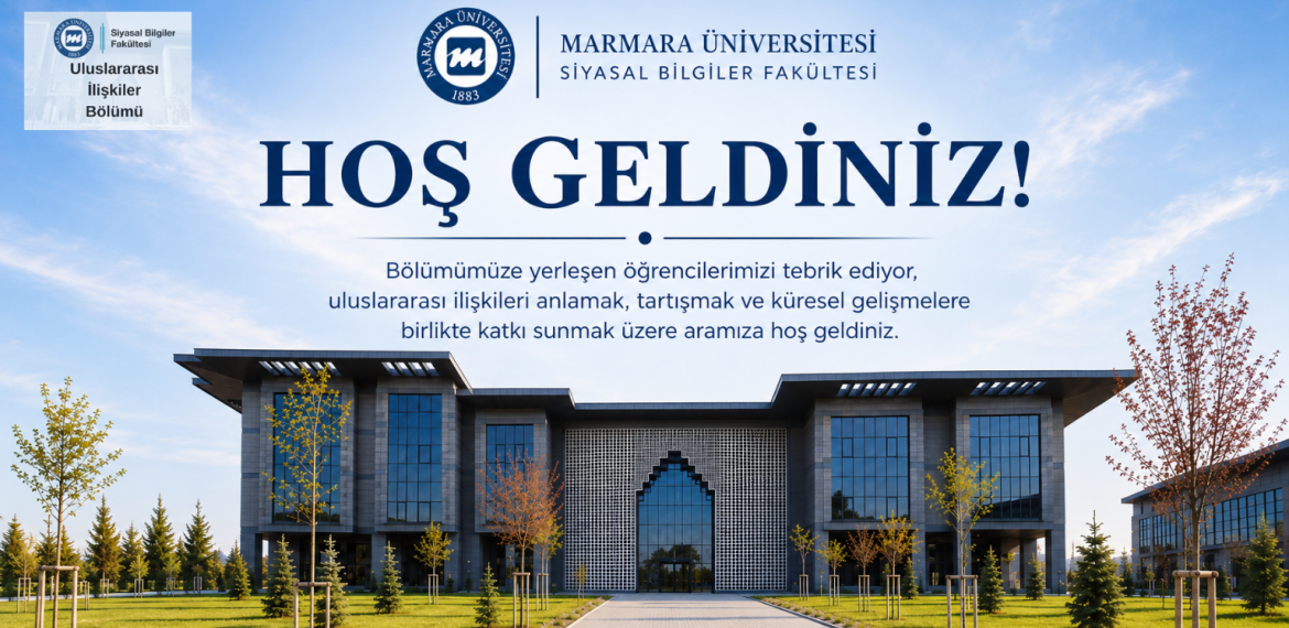 Bölümümüze hoş geldiniz yazısı içeren fakülte görselidir.