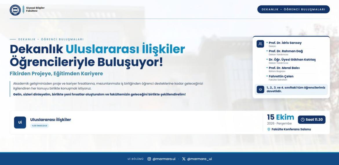 Dekanlık, Uluslararası İlişkiler Bölümü Öğrencileriyle Buluşuyor!
